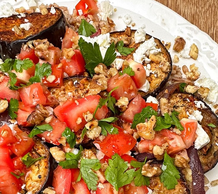 Warm Aubergine & Spelt Salad with Feta